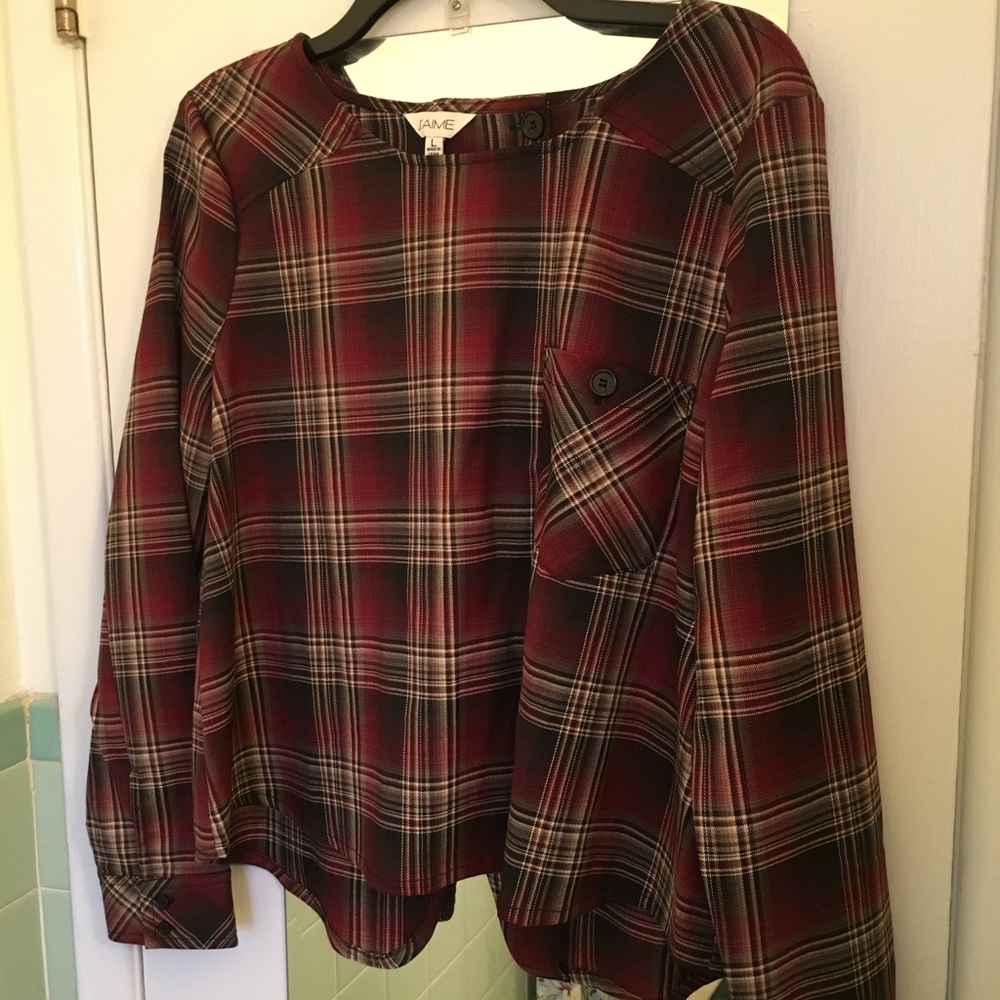 NEW burgundy and brown blouse